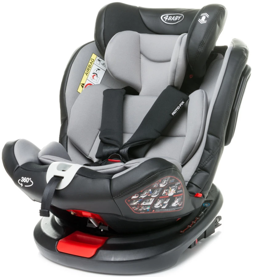 4Baby Roto-Fix Black 360º 0-36 Kg Isofix Autostoel 4 4Baby Roto-Fix Black 360º 0-36 Kg Isofix Autostoel - Afbeelding 4