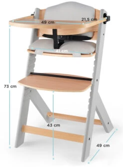 Kinderkraft Enock Grijs/Naturel Houten Kinderstoel Met Zitverkleiner KHENOC0PGRY0000 -Kinderwagen Winkel Kinderkraft Enock Grey Kinderstoel met Zitverkleiner KHENOC0PGRY0000 7