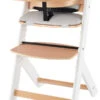 Kinderkraft Enock Wit/Naturel Houten Kinderstoel Met Zitverkleiner KHENOC0PWHT0000