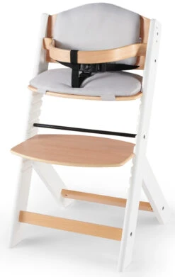 Kinderkraft Enock Wit/Naturel Houten Kinderstoel Met Zitverkleiner KHENOC0PWHT0000 -Kinderwagen Winkel Kinderkraft Enock White Kinderstoel met Zitverkleiner KHENOC0PWHT0000 2