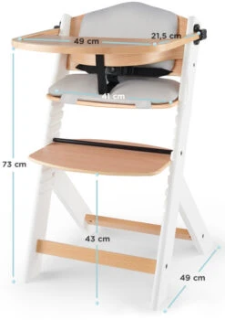 Kinderkraft Enock Wit/Naturel Houten Kinderstoel Met Zitverkleiner KHENOC0PWHT0000 -Kinderwagen Winkel Kinderkraft Enock White Kinderstoel met Zitverkleiner KHENOC0PWHT0000 7