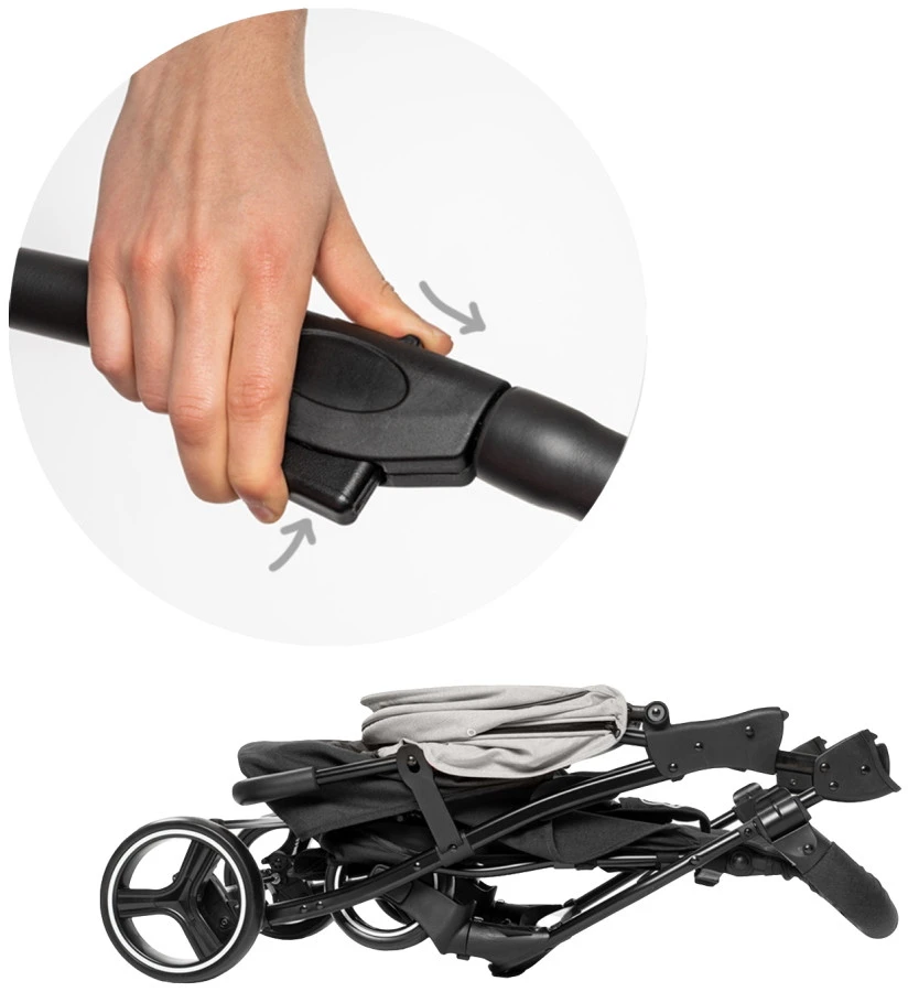 Babygo Basket Dark Grey Melange Wandelwagen Incl. Autostoel 64011 8 Babygo Basket Dark Grey Melange Wandelwagen Incl. Autostoel 64011 - Afbeelding 8