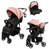Babygo Basket Pink Melange Wandelwagen Incl. Autostoel 64013