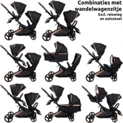 Ding Amigo Black/Rose Tandem Duowagen DI-191706 -Kinderwagen Winkel ding amigo black rose tandem duowagen di 191706 6