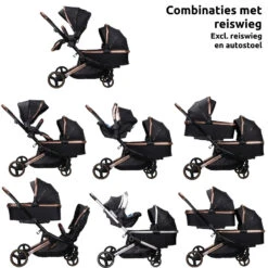 Ding Amigo Black/Rose Tandem Duowagen DI-191706 -Kinderwagen Winkel ding amigo black rose tandem duowagen di 191706 7