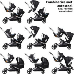 Ding Amigo Black/Silver Tandem Duowagen DI-191704 29 Ding Amigo Black/Silver Tandem Duowagen DI-191704 -Kinderwagen Winkel ding amigo black silver tandem duowagen di 191704