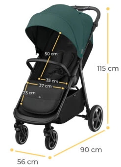 Kinderkraft Route Platinum Grey Wandelwagen KSROUT00GRY0000 -Kinderwagen Winkel kinderkraft route emerald green wandelwagen ksrout00gre0000 9