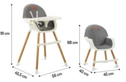 Momi Flovi Light Grey/White 2-in-1 Kinderstoel KRKA00020 -Kinderwagen Winkel momi flovi afmetingen wit