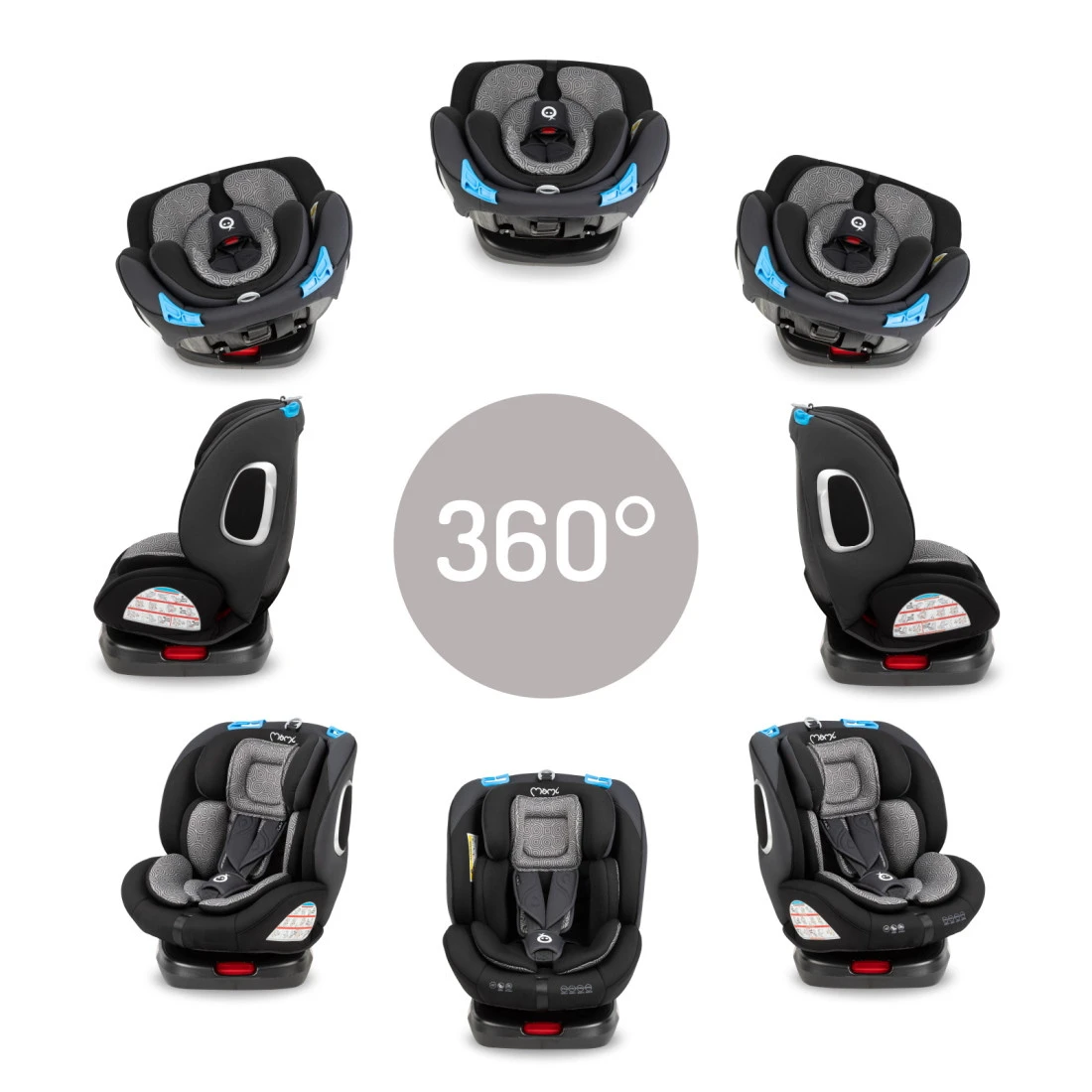 Momi Tordi Zwart Isofix 360° 0-36 Kg Autostoel FOSA00016 - Afbeelding 7