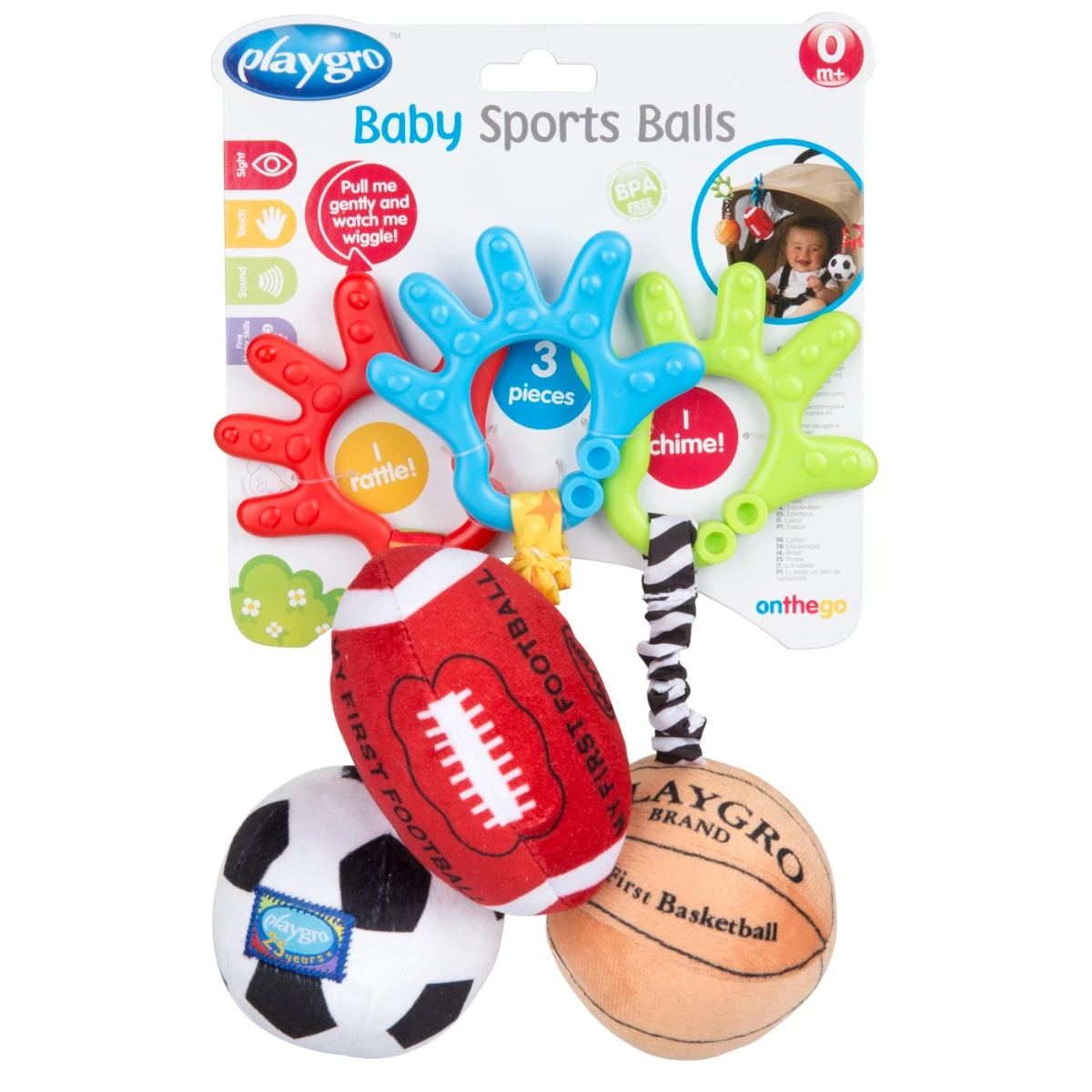 Playgro Baby Sports Balls Buggyspeeltjes P0187310 2 Playgro Baby Sports Balls Buggyspeeltjes P0187310 - Afbeelding 2